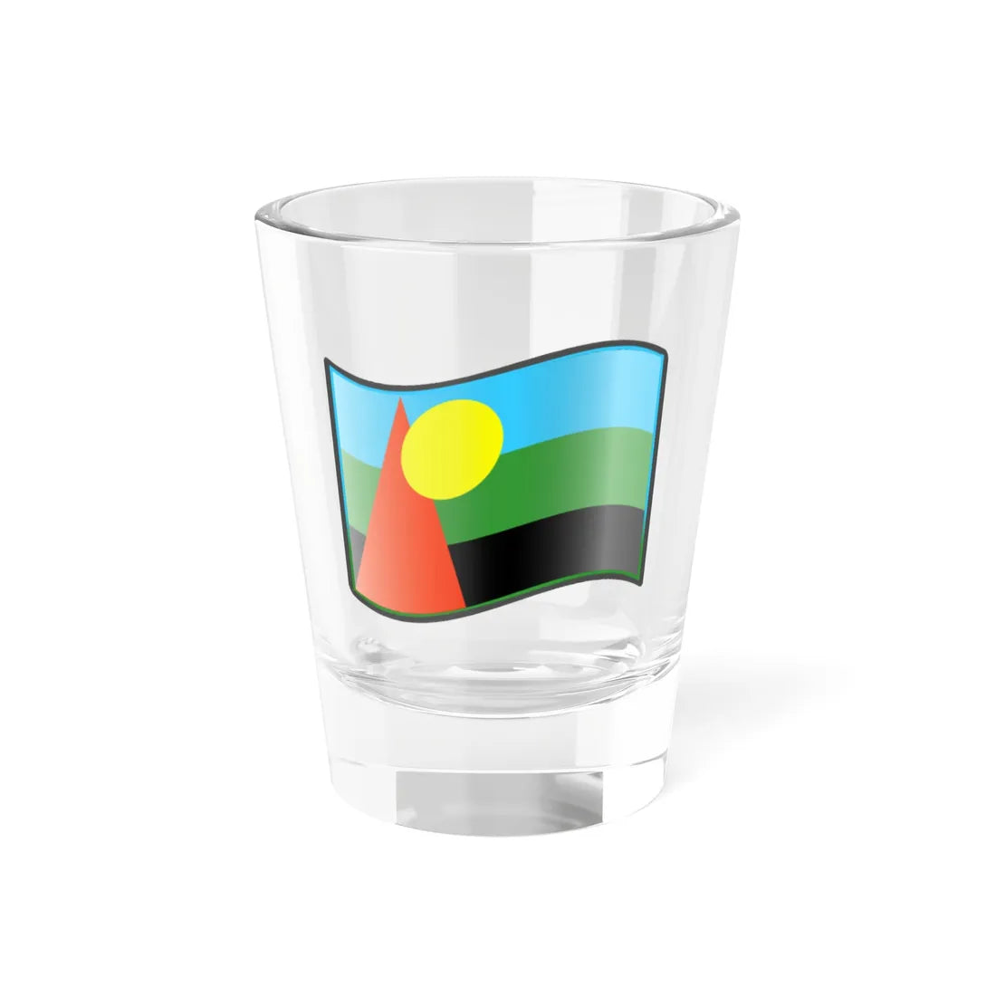 Nuvola Reunion cultural flag (France) Shot Glass 1.5oz 1.5oz - Go Mug Yourself