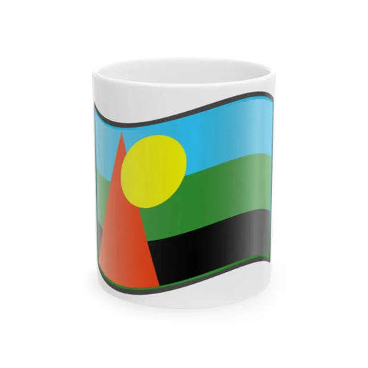 Nuvola Reunion cultural flag (France) White Coffee Mug 11oz - Go Mug Yourself