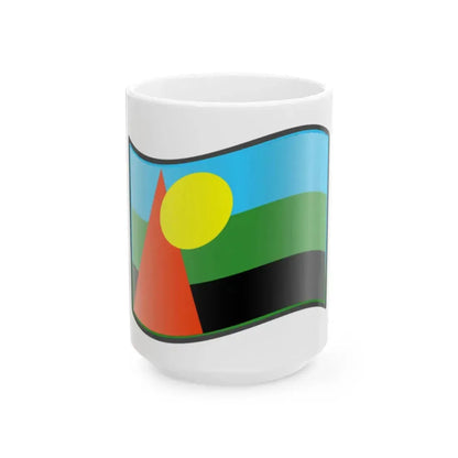 Nuvola Reunion cultural flag (France) White Coffee Mug 15oz - Go Mug Yourself