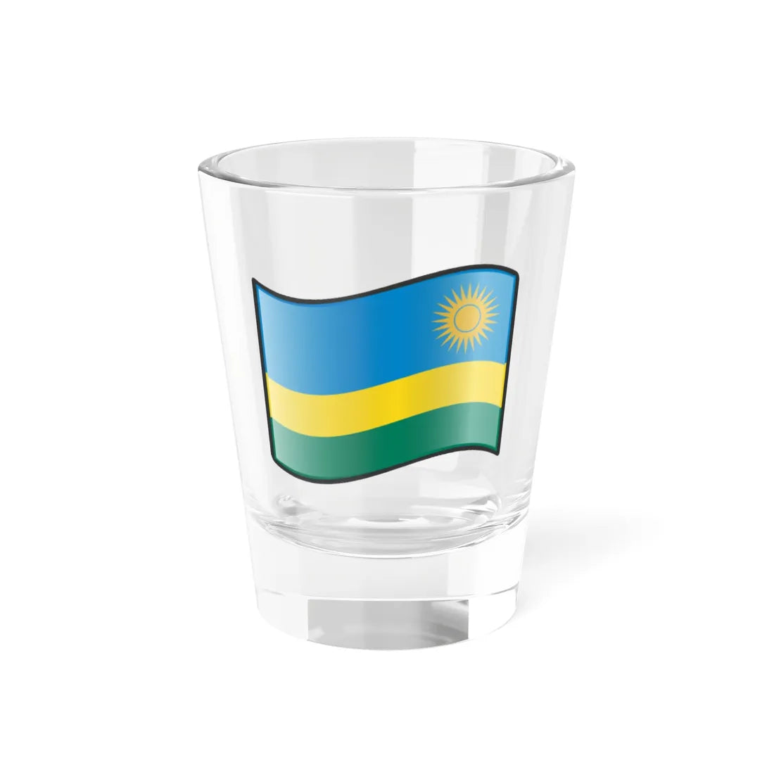 Nuvola Rwandan flag (Rwanda) Shot Glass 1.5oz 1.5oz - Go Mug Yourself