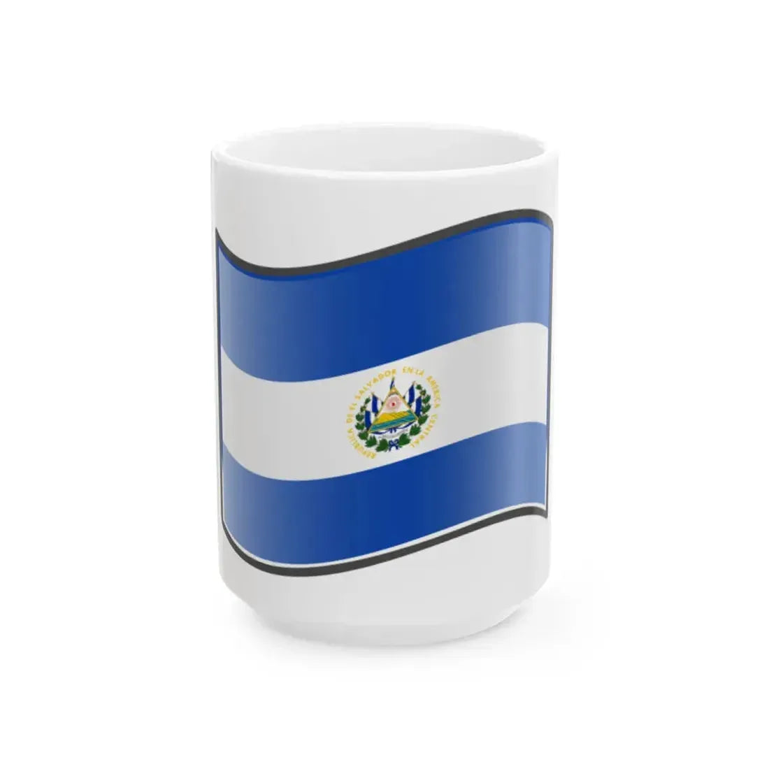 Nuvola Salvadoran flag (El Salvador) White Coffee Mug 15oz - Go Mug Yourself