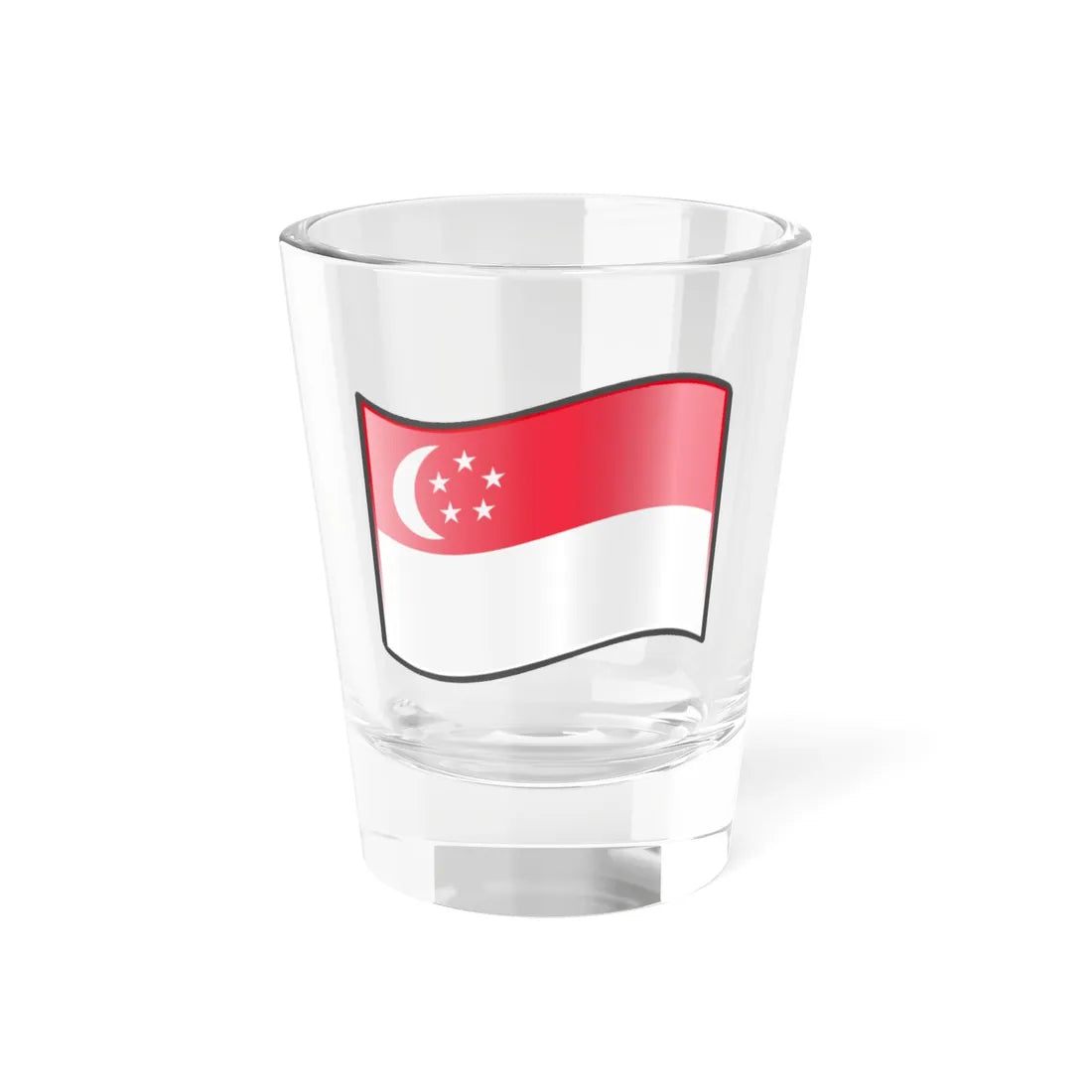 Nuvola Singaporean flag (Singapore) Shot Glass 1.5oz 1.5oz - Go Mug Yourself
