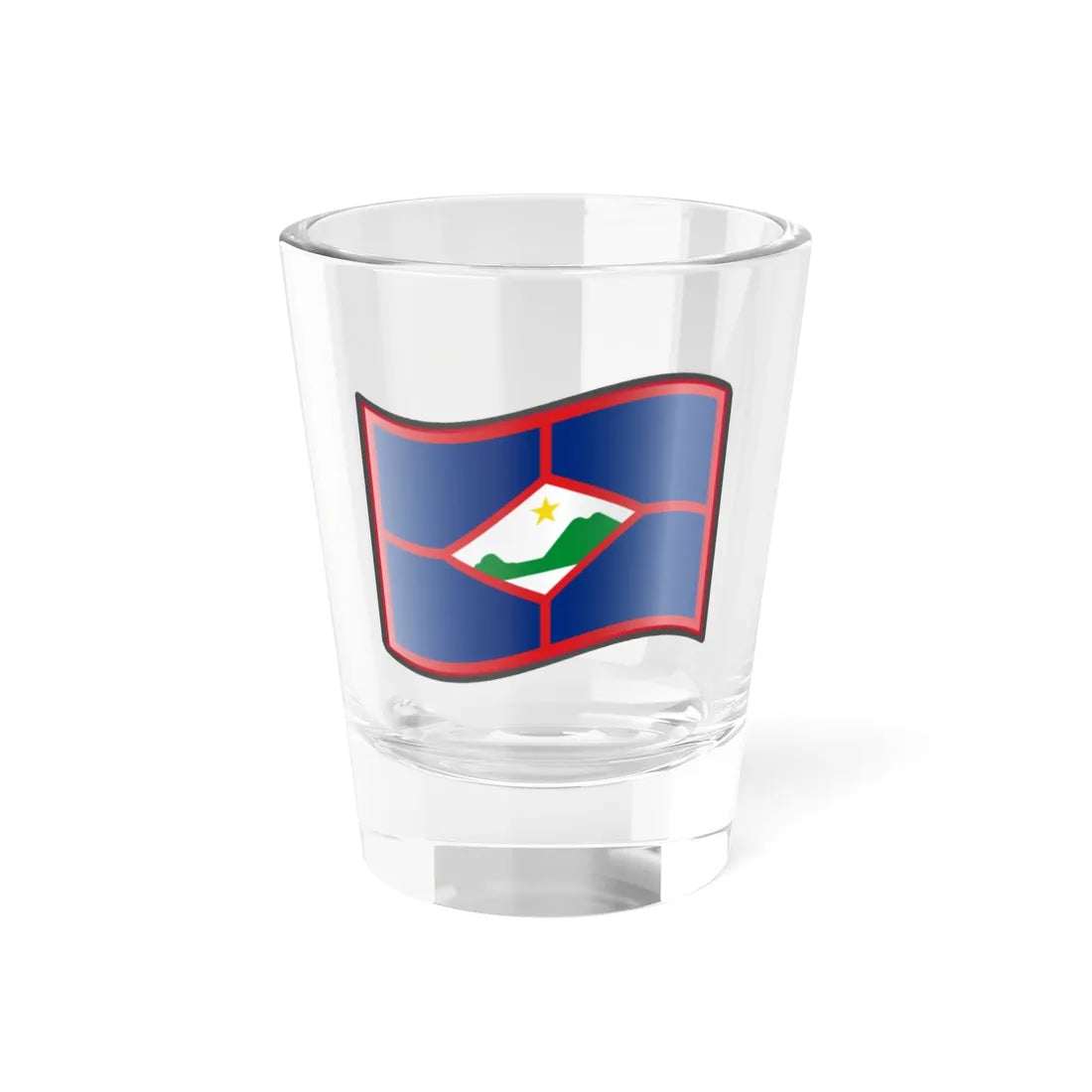 Nuvola Sint Eustatius flag (Netherlands) Shot Glass 1.5oz 1.5oz - Go Mug Yourself