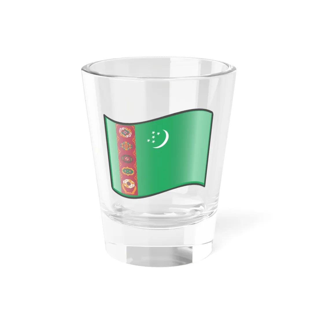 Nuvola Turkmen flag (Turkmenistan) Shot Glass 1.5oz 1.5oz - Go Mug Yourself