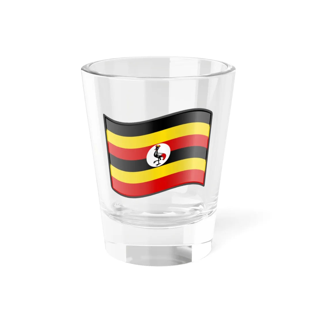 Nuvola Ugandan flag (Uganda) Shot Glass 1.5oz 1.5oz - Go Mug Yourself