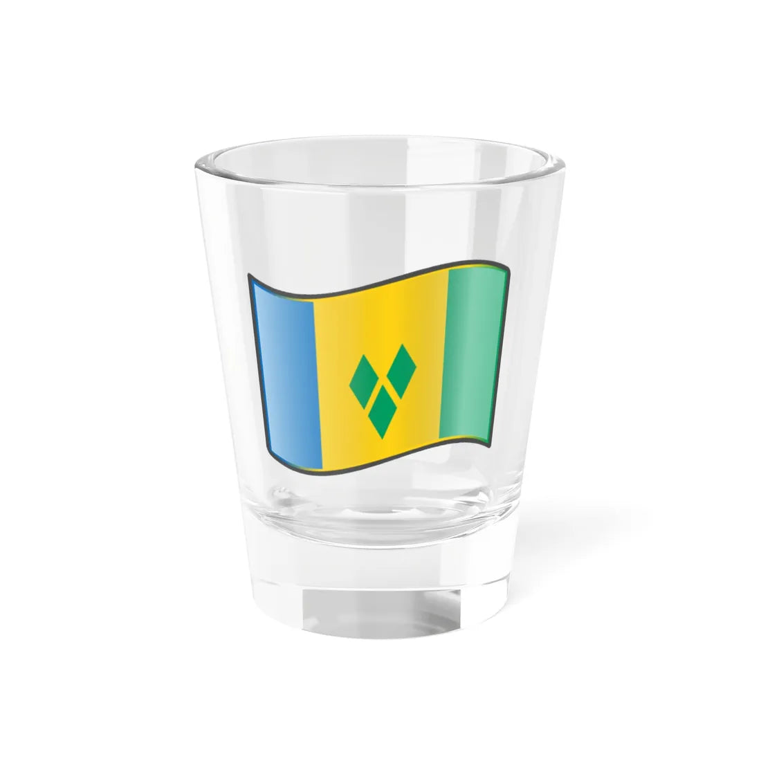 Nuvola Vincentian flag (Saint Vincent and the Grenadines) Shot Glass 1.5oz 1.5oz - Go Mug Yourself