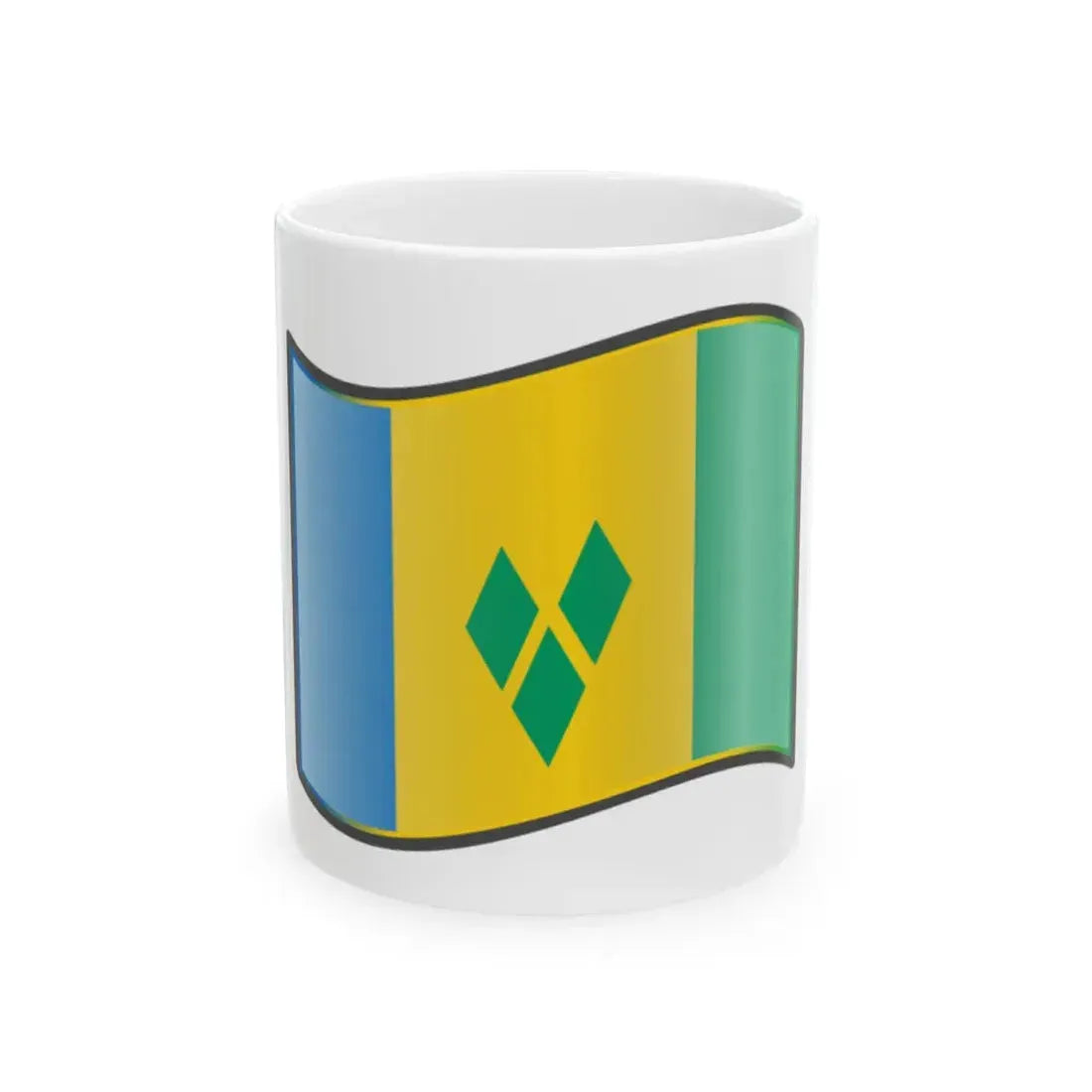 Nuvola Vincentian flag (Saint Vincent and the Grenadines) White Coffee Mug 11oz - Go Mug Yourself