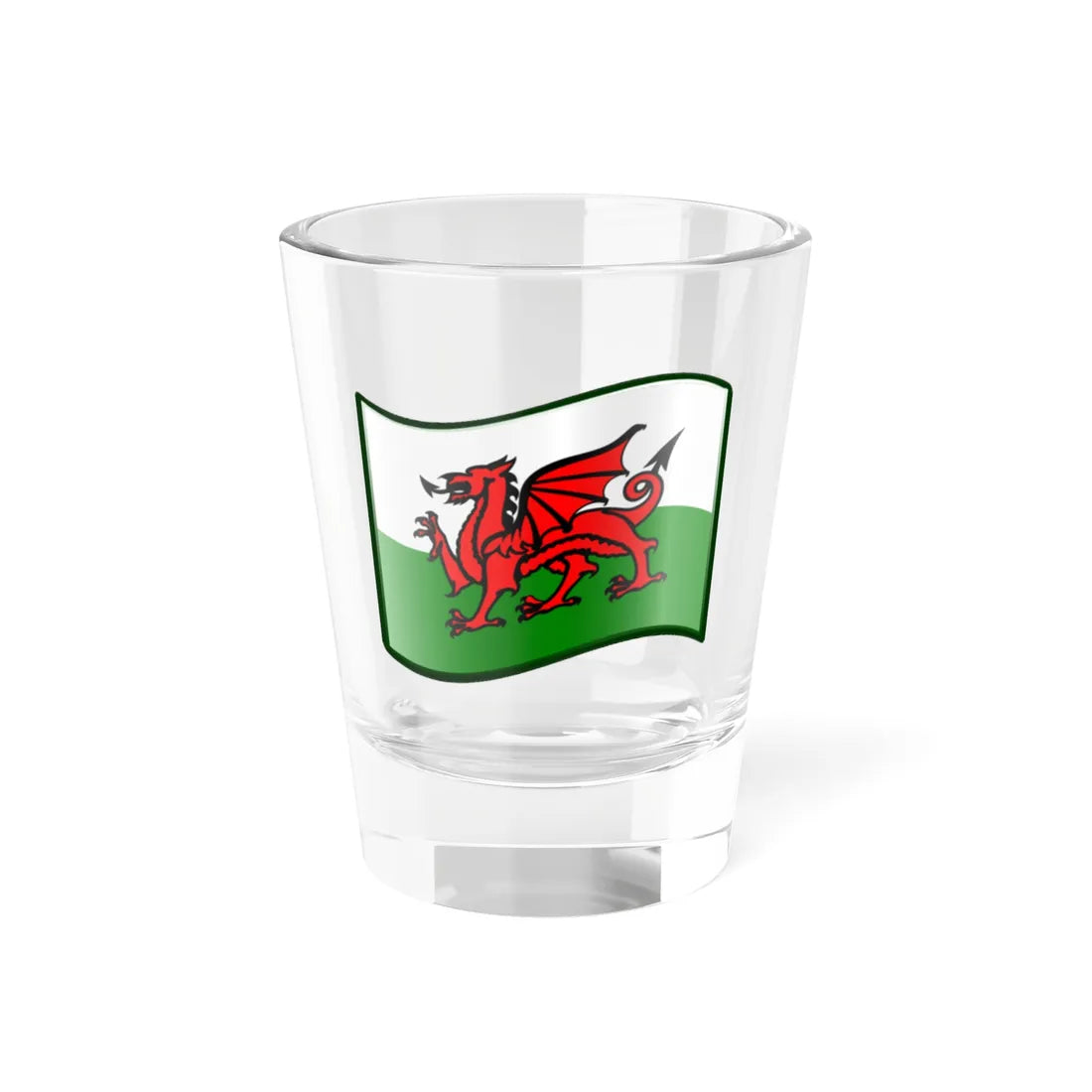 Nuvola welsh flag simplified (United Kingdom) Shot Glass 1.5oz 1.5oz - Go Mug Yourself