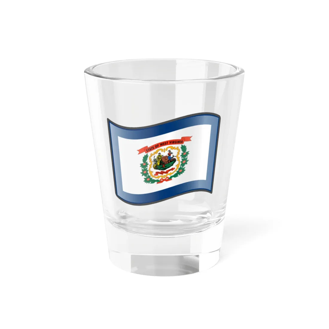 Nuvola West Virginia flag (United States) Shot Glass 1.5oz 1.5oz - Go Mug Yourself