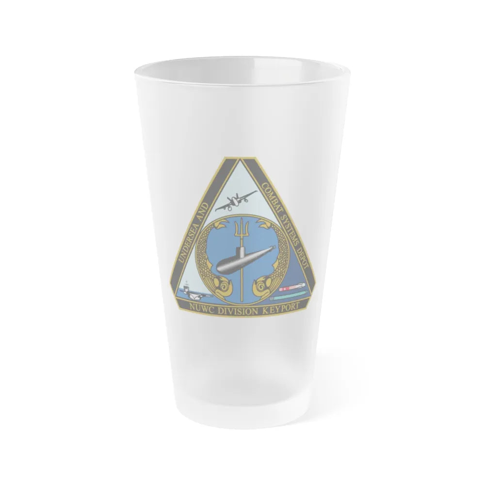 NUWC Division Keyport Naval Undersea Warfare Center (U.S. Navy) Frosted Pint Glass 16oz-Go Mug Yourself