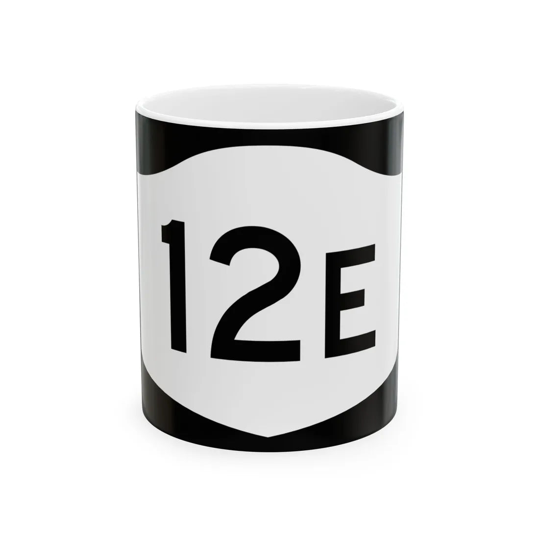 NY-12E (New York) (Road Sign) White Coffee Mug 11oz - Go Mug Yourself
