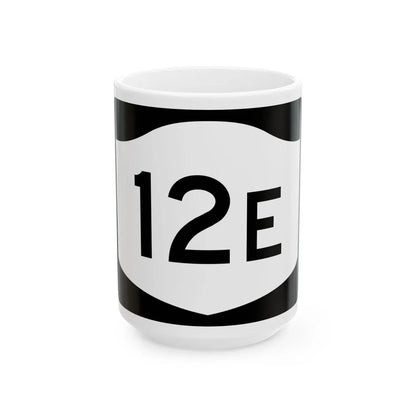 NY-12E (New York) (Road Sign) White Coffee Mug 15oz - Go Mug Yourself