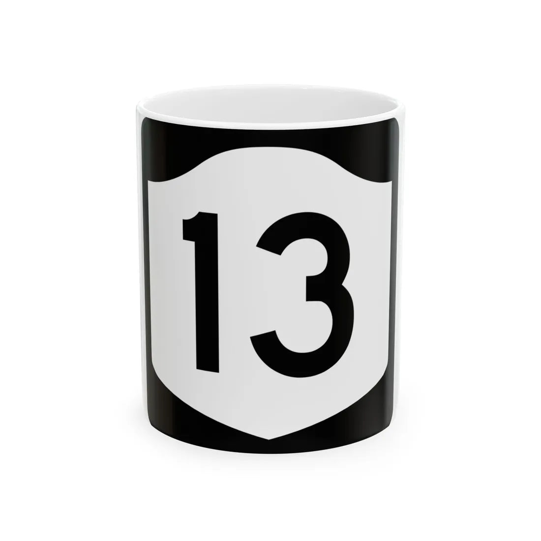 NY-13 (New York) (Road Sign) White Coffee Mug 11oz - Go Mug Yourself