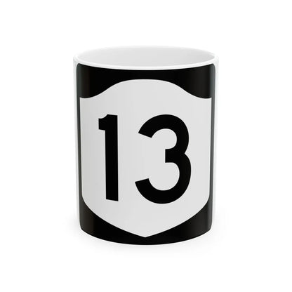 NY-13 (New York) (Road Sign) White Coffee Mug 11oz - Go Mug Yourself
