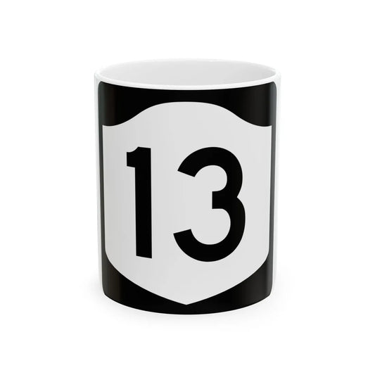 NY-13 (New York) (Road Sign) White Coffee Mug 11oz - Go Mug Yourself