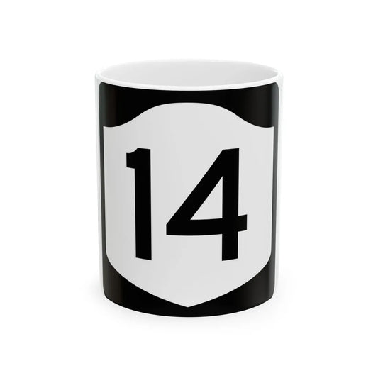 NY-14 (New York) (Road Sign) White Coffee Mug 11oz - Go Mug Yourself
