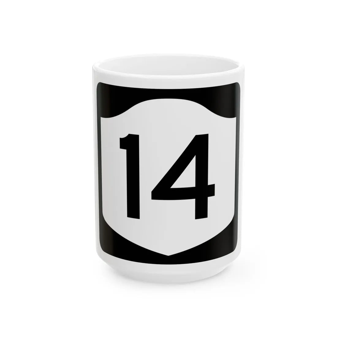 NY-14 (New York) (Road Sign) White Coffee Mug 15oz - Go Mug Yourself