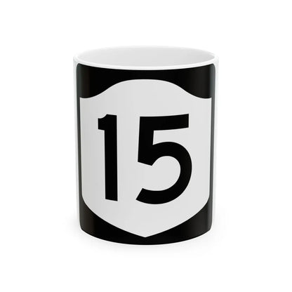 NY-15 (New York) (Road Sign) White Coffee Mug 11oz - Go Mug Yourself
