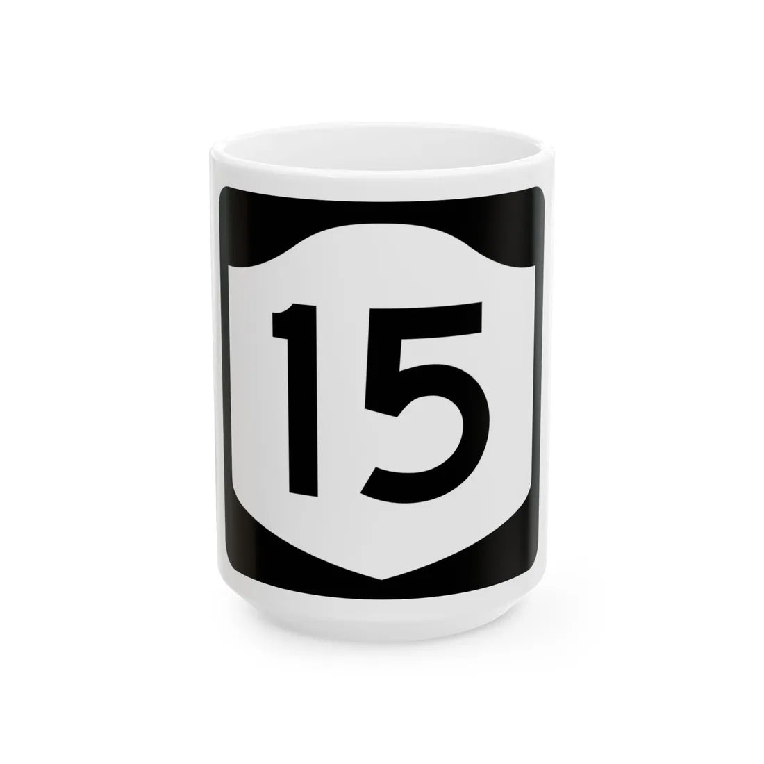 NY-15 (New York) (Road Sign) White Coffee Mug 15oz - Go Mug Yourself