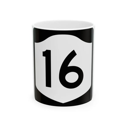 NY-16 (New York) (Road Sign) White Coffee Mug 11oz - Go Mug Yourself