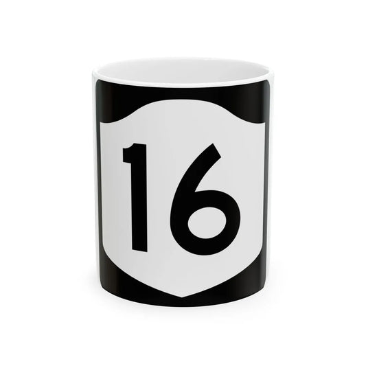 NY-16 (New York) (Road Sign) White Coffee Mug 11oz - Go Mug Yourself