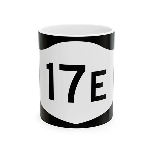 NY-17E (New York) (Road Sign) White Coffee Mug 11oz - Go Mug Yourself