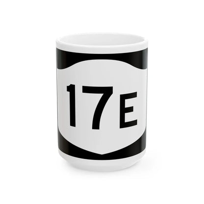 NY-17E (New York) (Road Sign) White Coffee Mug 15oz - Go Mug Yourself