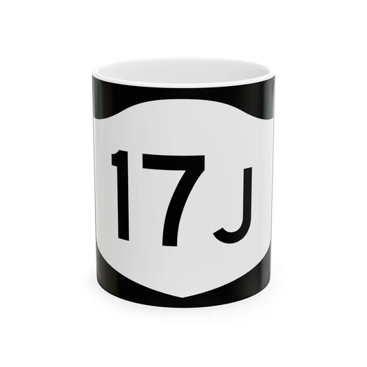 NY-17J (New York) (Road Sign) White Coffee Mug 11oz - Go Mug Yourself