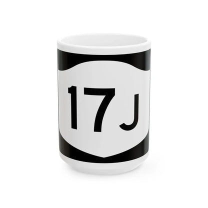 NY-17J (New York) (Road Sign) White Coffee Mug 15oz - Go Mug Yourself