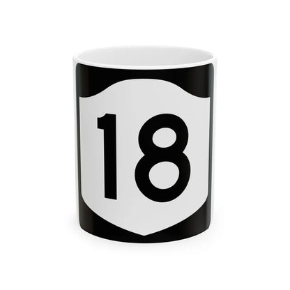 NY-18 (New York) (Road Sign) White Coffee Mug 11oz - Go Mug Yourself