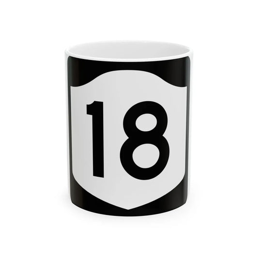 NY-18 (New York) (Road Sign) White Coffee Mug 11oz - Go Mug Yourself