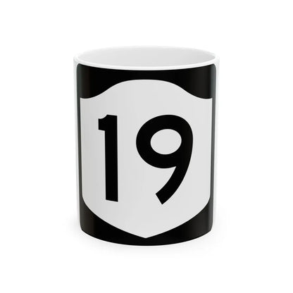 NY-19 (New York) (Road Sign) White Coffee Mug 11oz - Go Mug Yourself