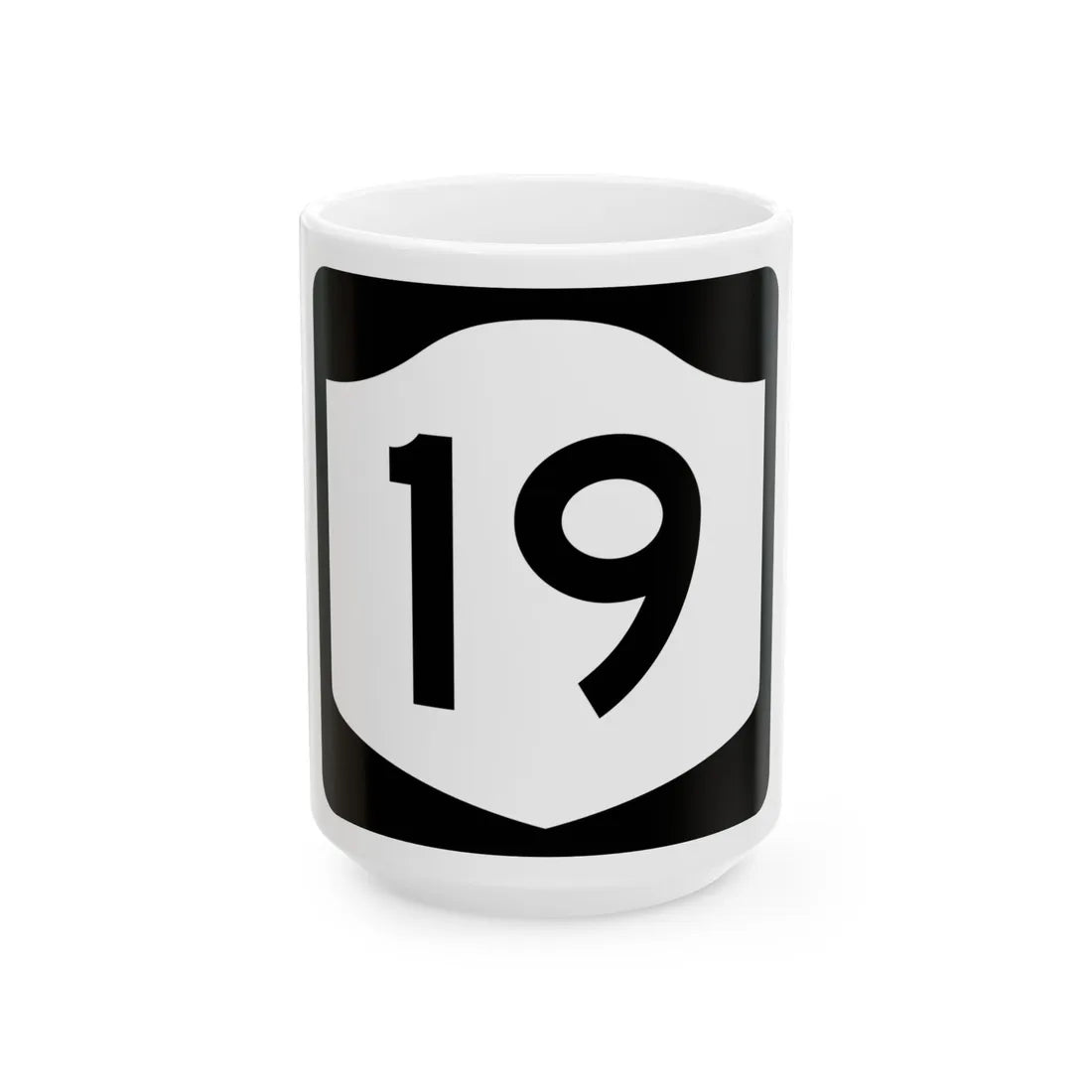 NY-19 (New York) (Road Sign) White Coffee Mug 15oz - Go Mug Yourself