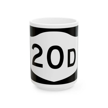 NY-20D (New York) (Road Sign) White Coffee Mug 15oz - Go Mug Yourself