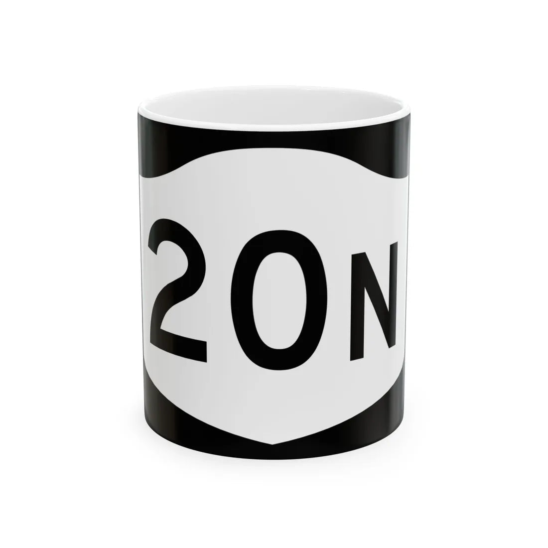 NY-20N (New York) (Road Sign) White Coffee Mug 11oz - Go Mug Yourself