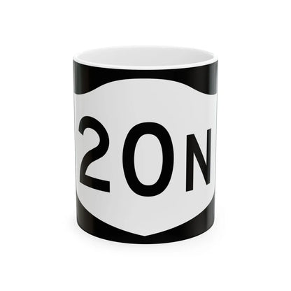 NY-20N (New York) (Road Sign) White Coffee Mug 11oz - Go Mug Yourself