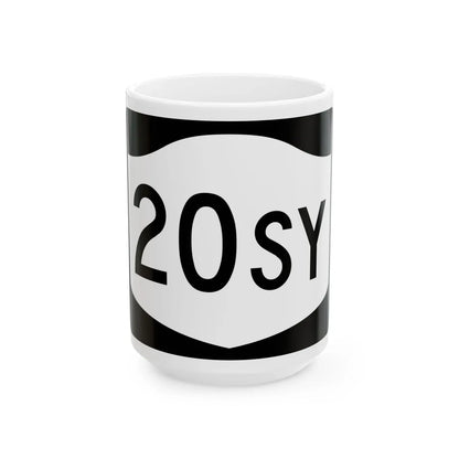 NY-20SY (New York) (Road Sign) White Coffee Mug 15oz - Go Mug Yourself
