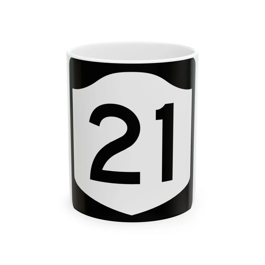 NY-21 (New York) (Road Sign) White Coffee Mug 11oz - Go Mug Yourself
