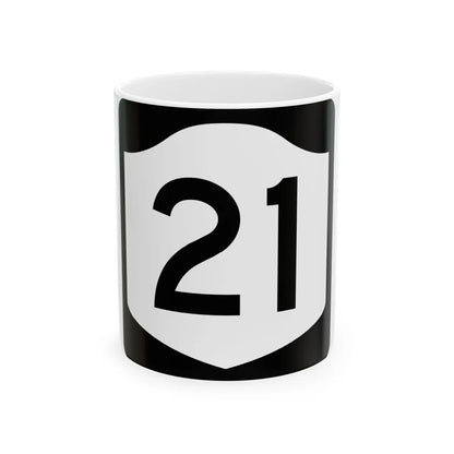 NY-21 (New York) (Road Sign) White Coffee Mug 11oz - Go Mug Yourself