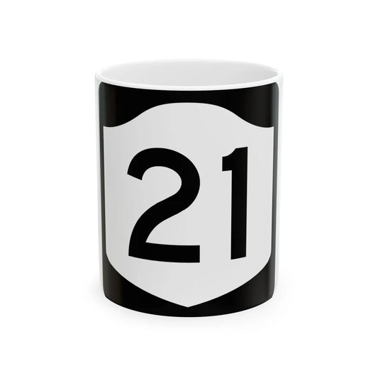 NY-21 (New York) (Road Sign) White Coffee Mug 11oz - Go Mug Yourself