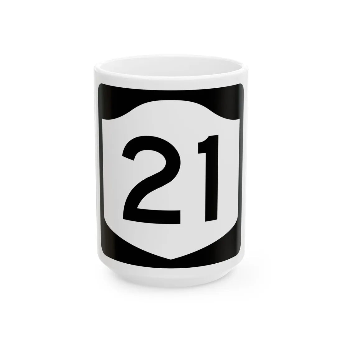 NY-21 (New York) (Road Sign) White Coffee Mug 15oz - Go Mug Yourself