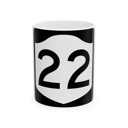 NY-22 (New York) (Road Sign) White Coffee Mug 11oz - Go Mug Yourself