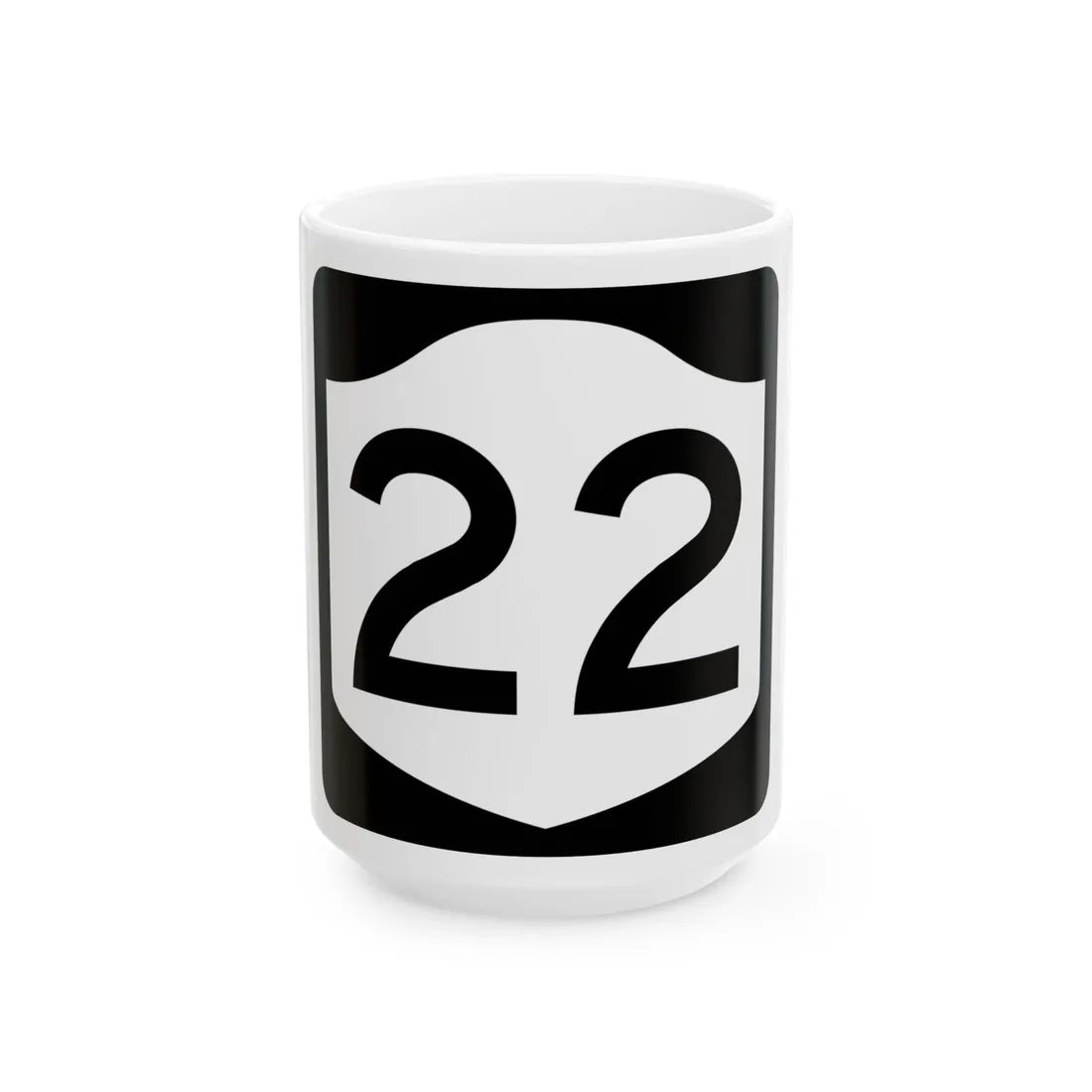 NY-22 (New York) (Road Sign) White Coffee Mug 15oz - Go Mug Yourself