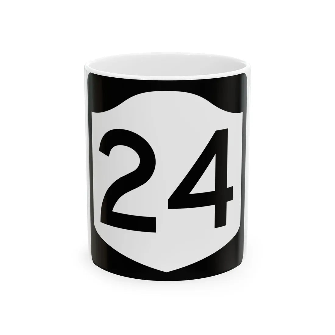 NY-24 (New York) (Road Sign) White Coffee Mug 11oz - Go Mug Yourself