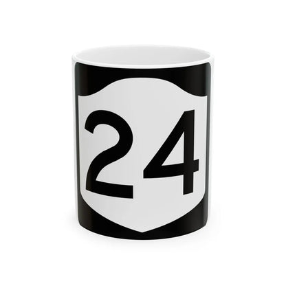 NY-24 (New York) (Road Sign) White Coffee Mug 11oz - Go Mug Yourself
