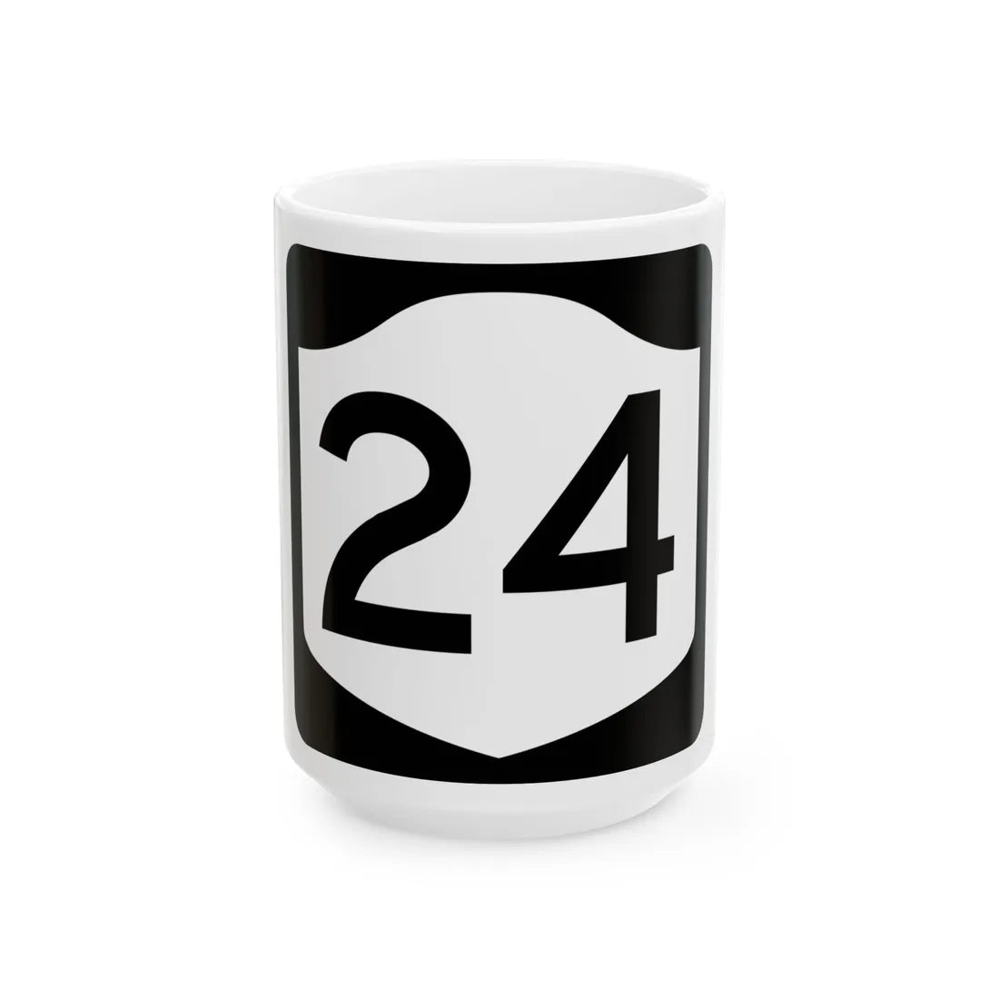 NY-24 (New York) (Road Sign) White Coffee Mug 15oz - Go Mug Yourself