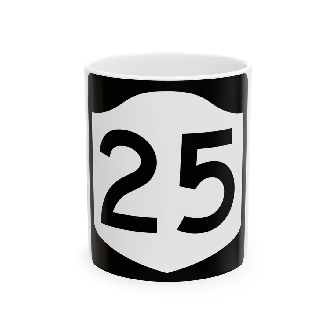 NY-25 (New York) (Road Sign) White Coffee Mug 11oz - Go Mug Yourself