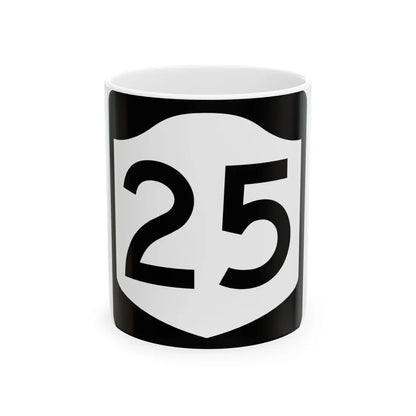 NY-25 (New York) (Road Sign) White Coffee Mug 11oz - Go Mug Yourself