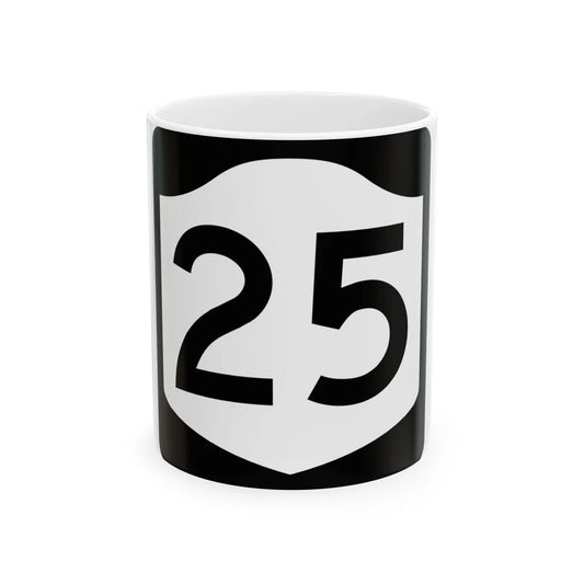 NY-25 (New York) (Road Sign) White Coffee Mug 11oz - Go Mug Yourself