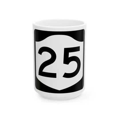 NY-25 (New York) (Road Sign) White Coffee Mug 15oz - Go Mug Yourself